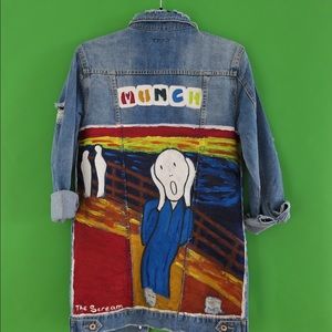 MUNCH DENIM JACKET ( the Scream) -hand painted.